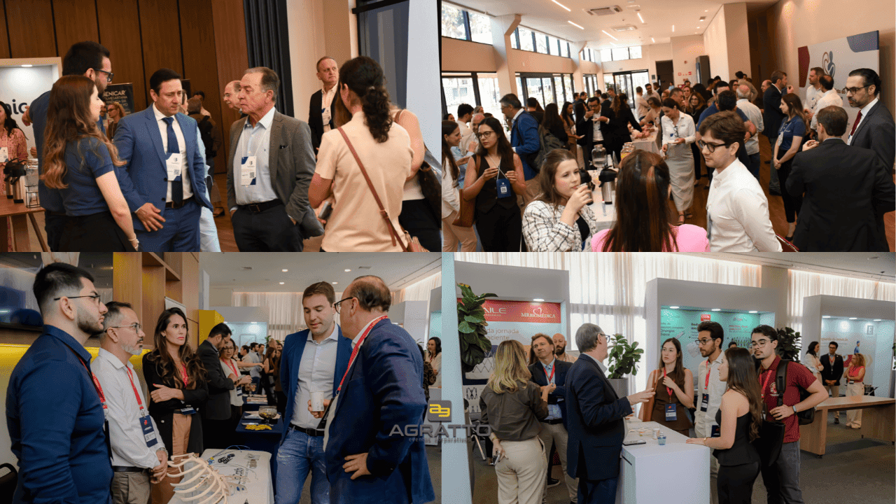 Foto real de pessoas conectadas em um evento